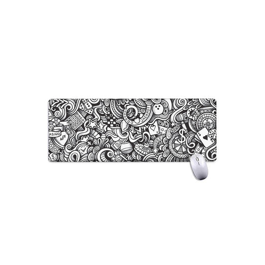 Cartoon Casino Card Pattern Print Extended Mouse Pad