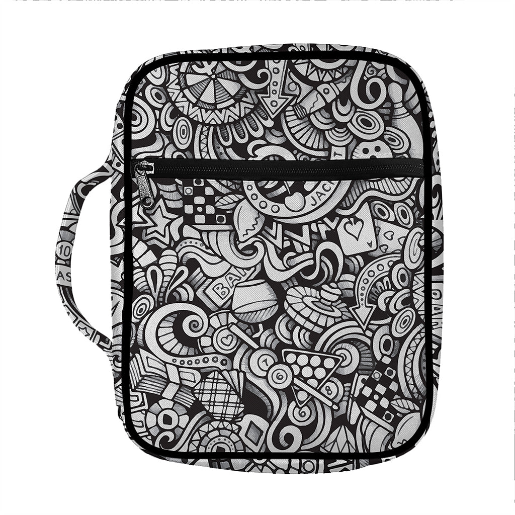 Cartoon Casino Card Pattern Print Front Pocket Bible Bag