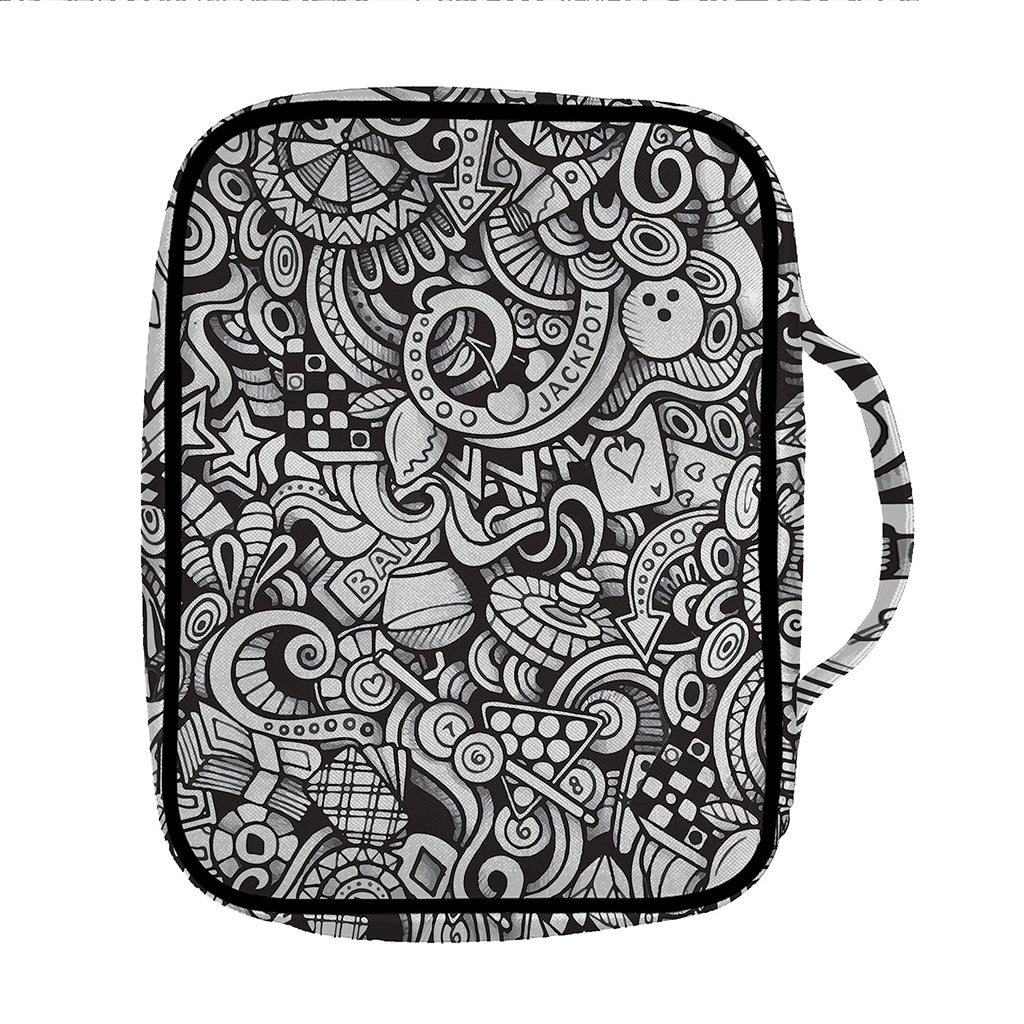 Cartoon Casino Card Pattern Print Front Pocket Bible Bag