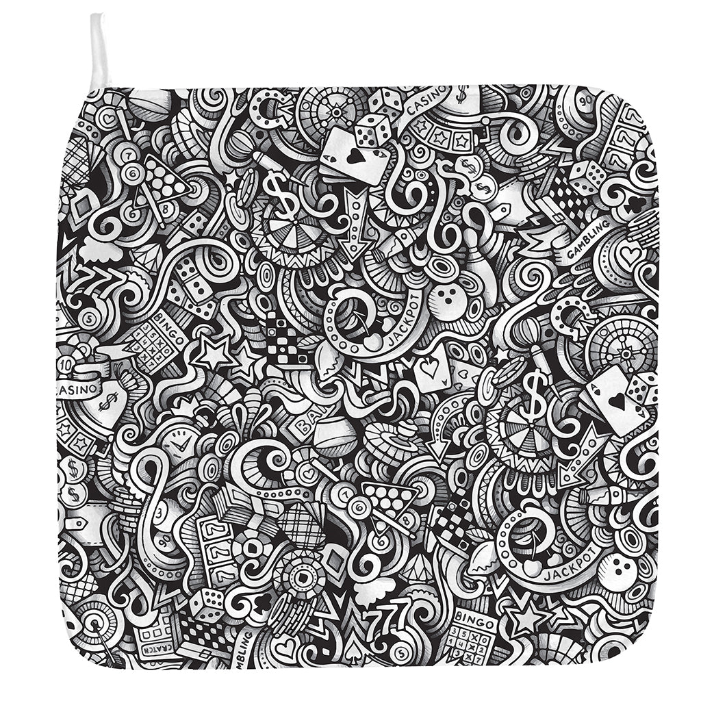 Cartoon Casino Card Pattern Print Hand Towel