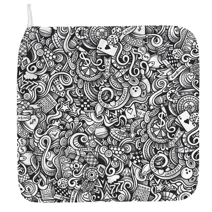 Cartoon Casino Card Pattern Print Hand Towel