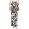 Cartoon Casino Card Pattern Print High Slit Maxi Skirt