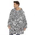 Cartoon Casino Card Pattern Print Hoodie Blanket