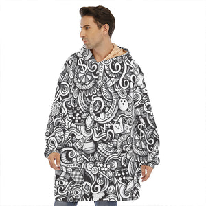 Cartoon Casino Card Pattern Print Hoodie Blanket