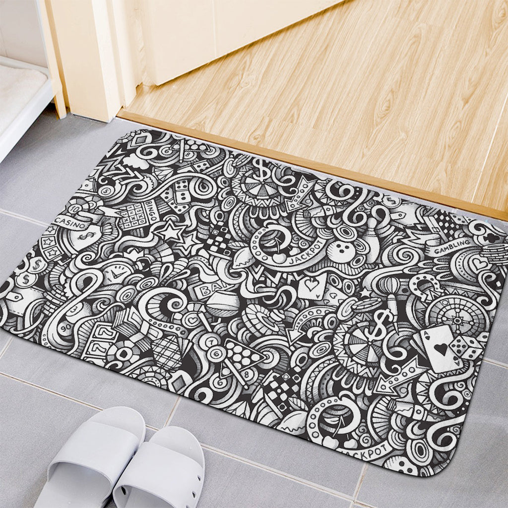 Cartoon Casino Card Pattern Print Indoor Door Mat