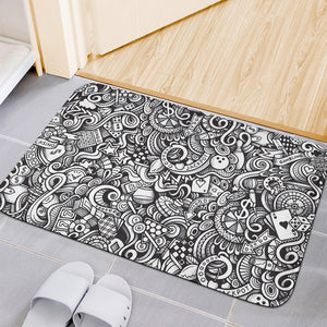 Cartoon Casino Card Pattern Print Indoor Door Mat