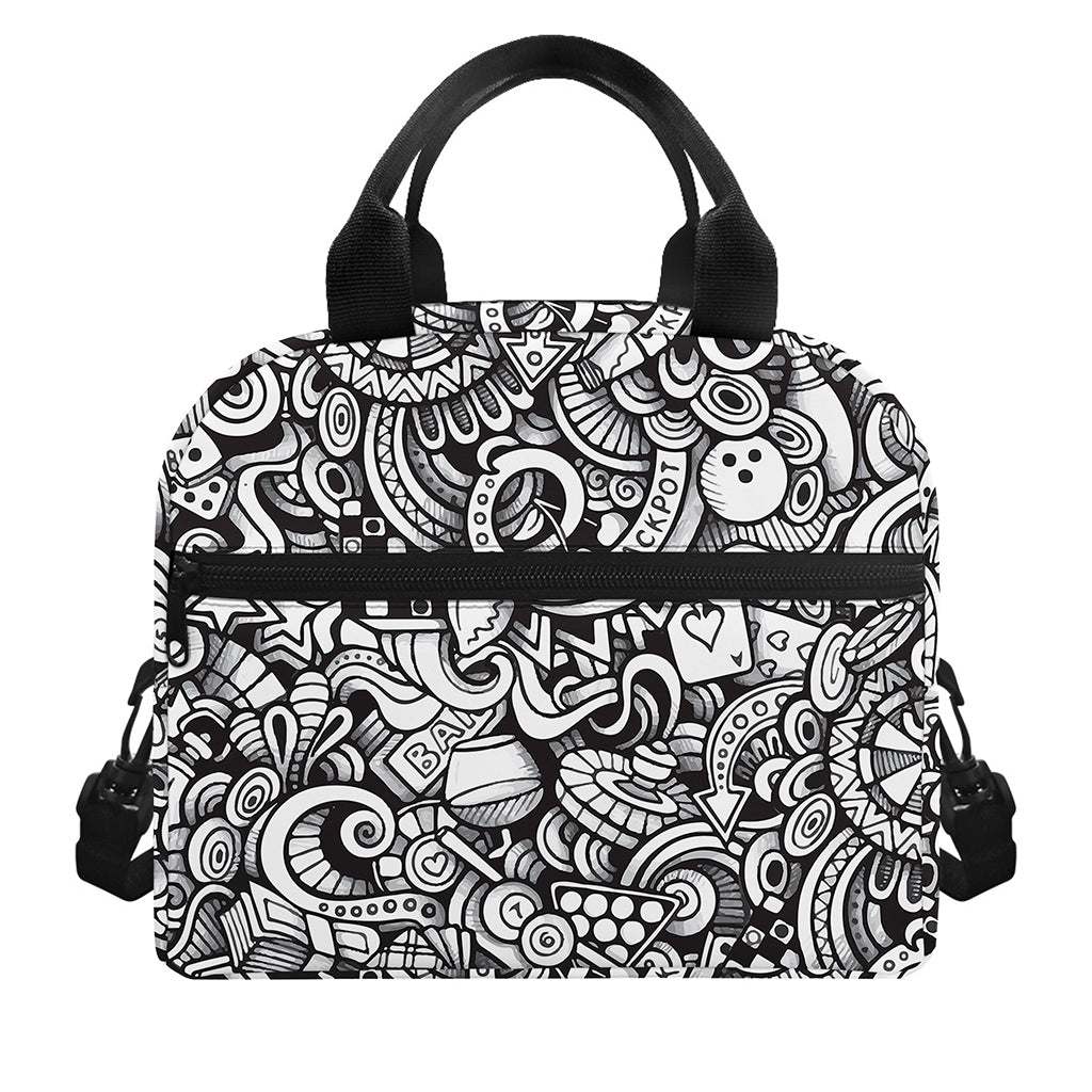 Cartoon Casino Card Pattern Print Insulated Lunch Bag