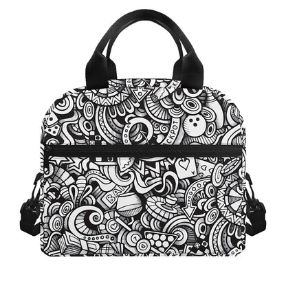Cartoon Casino Card Pattern Print Insulated Lunch Bag