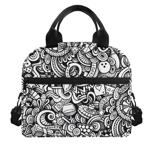 Cartoon Casino Card Pattern Print Insulated Lunch Bag