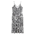 Cartoon Casino Card Pattern Print Jersey Midi Cami Dress