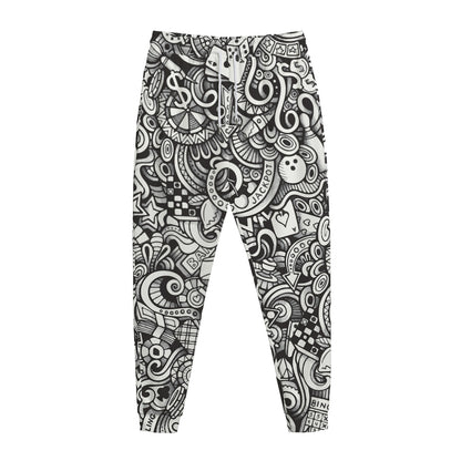 Cartoon Casino Card Pattern Print Jogger Pants
