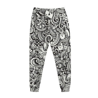 Cartoon Casino Card Pattern Print Jogger Pants