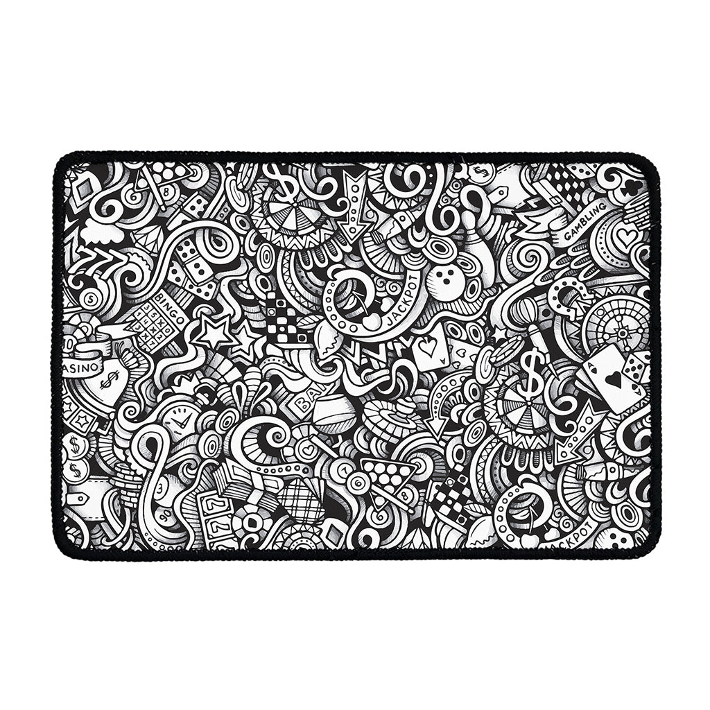 Cartoon Casino Card Pattern Print Kitchen Mat