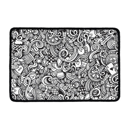 Cartoon Casino Card Pattern Print Kitchen Mat
