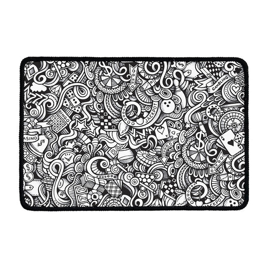 Cartoon Casino Card Pattern Print Kitchen Mat