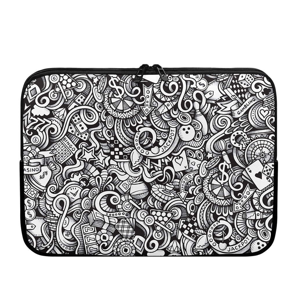 Cartoon Casino Card Pattern Print Laptop Sleeve