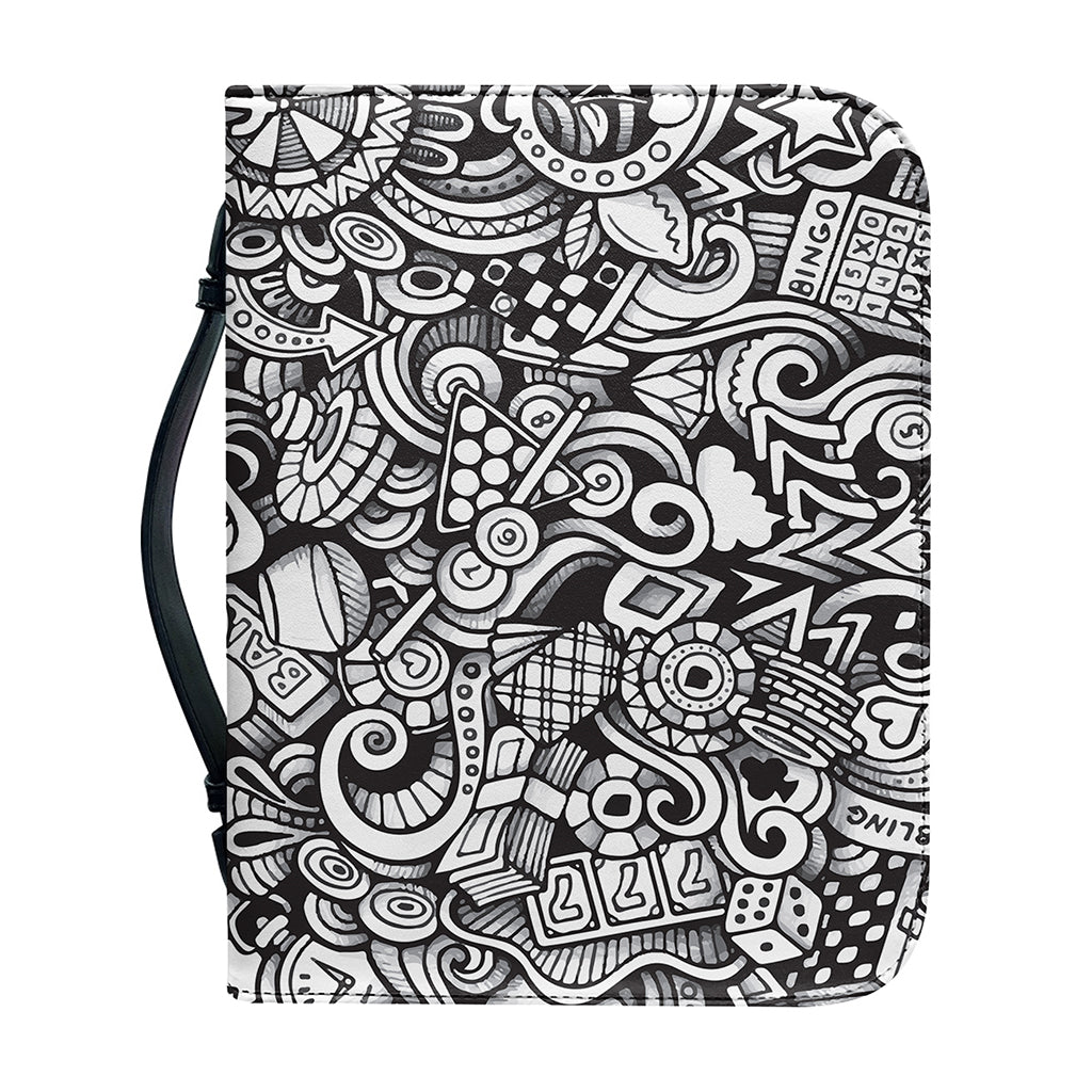 Cartoon Casino Card Pattern Print Leather Bible Cover