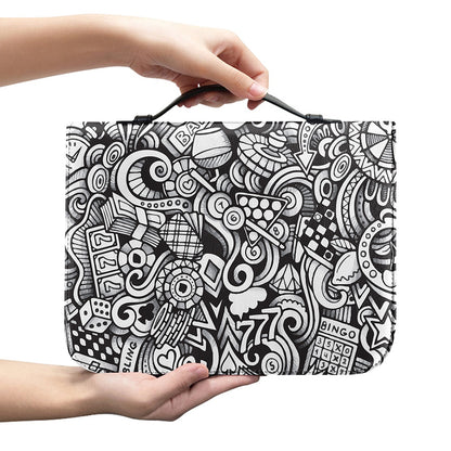 Cartoon Casino Card Pattern Print Leather Bible Cover