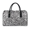 Cartoon Casino Card Pattern Print Leather Duffel Bag