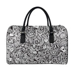 Cartoon Casino Card Pattern Print Leather Duffle Bag
