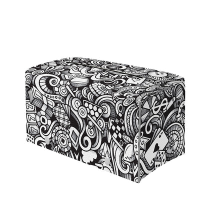 Cartoon Casino Card Pattern Print Leather Tissue Box Cover