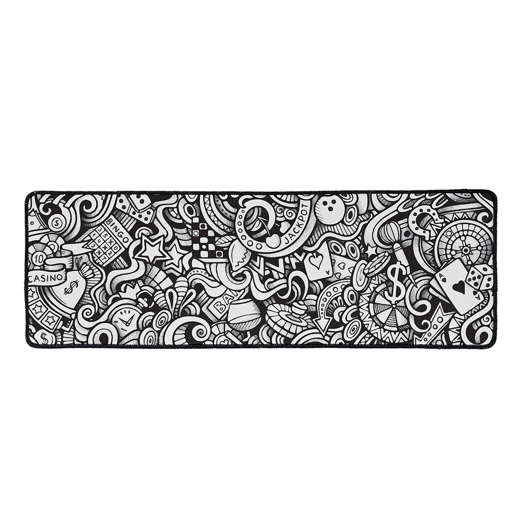 Cartoon Casino Card Pattern Print Long Kitchen Mat