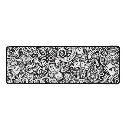 Cartoon Casino Card Pattern Print Long Kitchen Mat