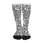 Cartoon Casino Card Pattern Print Long Socks