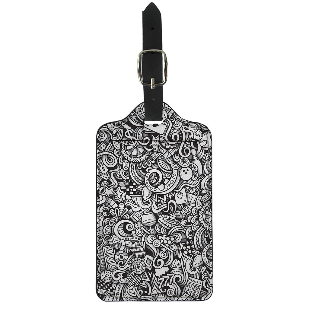 Cartoon Casino Card Pattern Print Luggage Tag