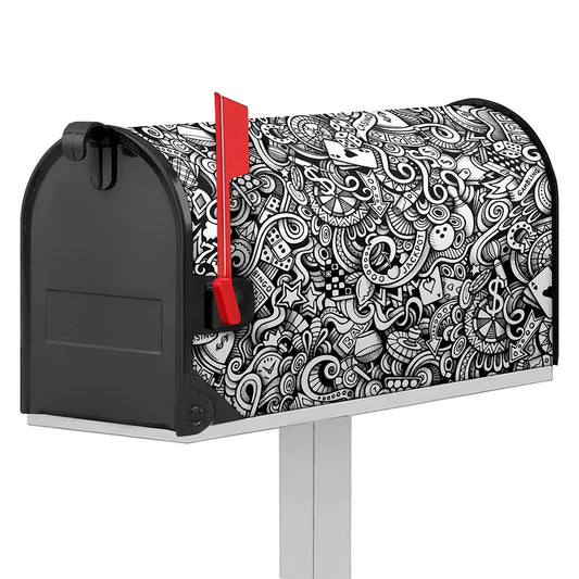 Cartoon Casino Card Pattern Print Mailbox Cover