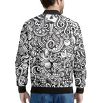 Cartoon Casino Card Pattern Print Men's Bomber Jacket