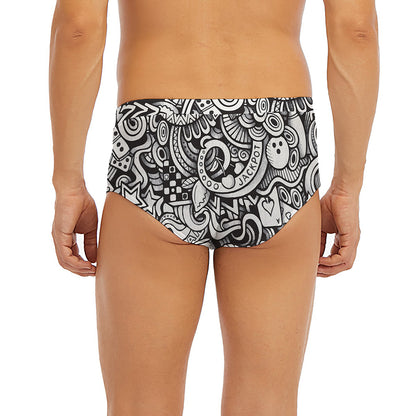 Cartoon Casino Card Pattern Print Men's Briefs