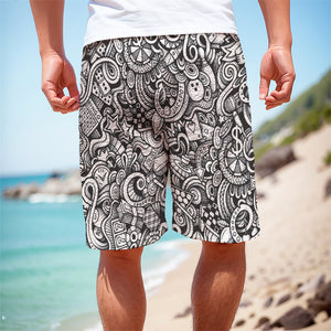 Cartoon Casino Card Pattern Print Men's Cargo Shorts