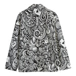 Cartoon Casino Card Pattern Print Men's Cotton Blazer