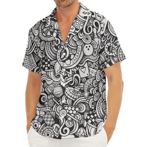 Cartoon Casino Card Pattern Print Men's Deep V-Neck Shirt