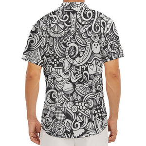 Cartoon Casino Card Pattern Print Men's Deep V-Neck Shirt