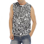 Cartoon Casino Card Pattern Print Men's Fitness Tank Top