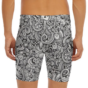 Cartoon Casino Card Pattern Print Men's Long Boxer Briefs