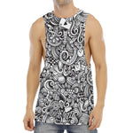 Cartoon Casino Card Pattern Print Men's Muscle Tank Top