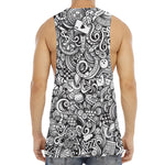 Cartoon Casino Card Pattern Print Men's Muscle Tank Top