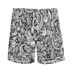 Cartoon Casino Card Pattern Print Men's Sports Shorts