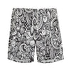 Cartoon Casino Card Pattern Print Men's Sports Shorts