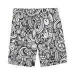 Cartoon Casino Card Pattern Print Men's Sports Shorts