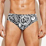 Cartoon Casino Card Pattern Print Men's Swim Briefs
