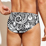 Cartoon Casino Card Pattern Print Men's Swim Briefs