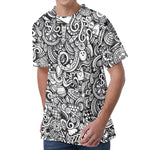 Cartoon Casino Card Pattern Print Men's Velvet T-Shirt