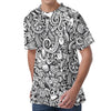 Cartoon Casino Card Pattern Print Men's Velvet T-Shirt