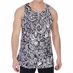 Cartoon Casino Card Pattern Print Men's Velvet Tank Top