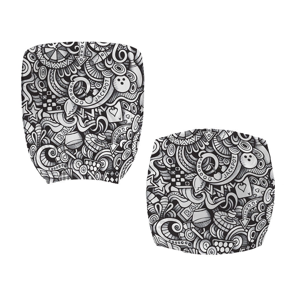 Cartoon Casino Card Pattern Print Office Chair Cover