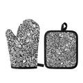 Cartoon Casino Card Pattern Print Oven Mitt And Pot Holder Set